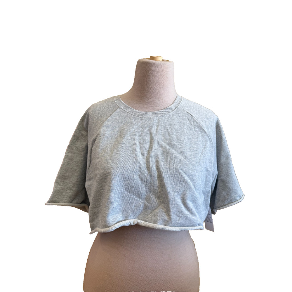 BP. Gray Short Sleeve Cropped Sweatshirt – Women’s Size XL – NWT